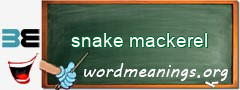 WordMeaning blackboard for snake mackerel